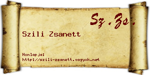 Szili Zsanett névjegykártya
